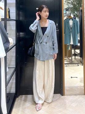 「アイテム（テーラードジャケット）」を使った、hinakoさん（レディース・157cm・20代）の夏コーディネート
