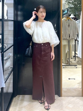 「アイテム（デニムスカート）」を使った、hinakoさん（レディース・157cm・20代）の夏コーディネート
