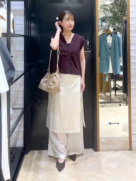「アイテム（ベスト）」を使った、hinakoさん（レディース・157cm・20代）の夏コーディネート