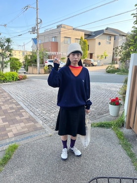 「PRADA（プラダ）のアイテム（スカート）」を使った、ますみるくさん（レディース・165cm）の春コーディネート