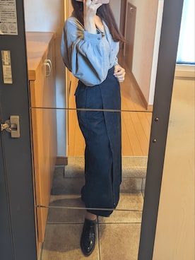 「PairPair（ペアペア）のアイテム（シャツ/ブラウス）」を使った、彩さん（レディース・157cm）の春コーディネート