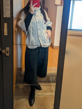 「アイテム（ポンチョ）」を使った、彩さん（レディース・156cm）の冬コーディネート