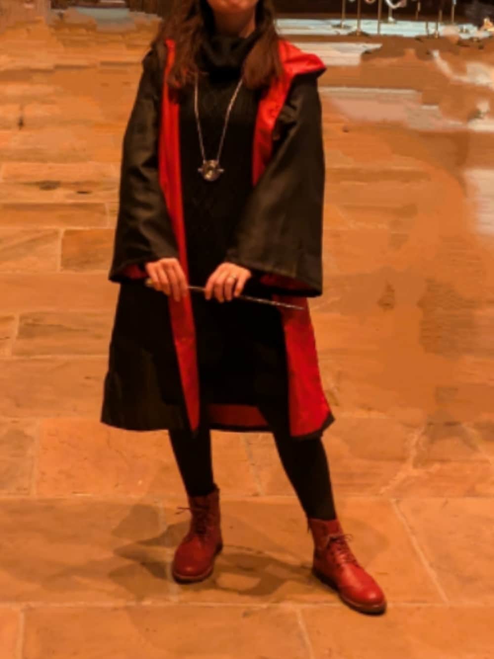 「魔法使い、ハリー・ポッター、コスプレ」｜「Khalitaのアイテム（ワンピース、ブラック系）」を使った、彩さん（レディース・156cm）の冬コーディネートの1枚目の写真