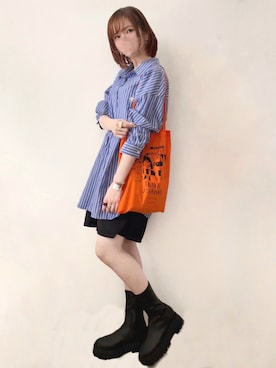 「petitcro（プティクロ）のpetitcro  ワイドバングル PCKB1901001（バングル/リストバンド）」を使った、みみみさん（レディース・163cm）の夏コーディネート