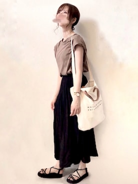 「petitcro（プティクロ）のアイテム」を使った、みみみさん（レディース・163cm）の夏コーディネート