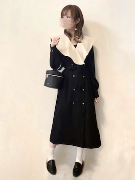 「ダブルボタン」｜「アイテム（ワンピース/ドレス）」を使った、みみみさん（レディース・163cm）の春コーディネート