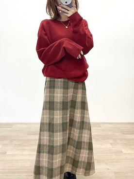 「frames RAY CASSIN（フレームスレイカズン）のアイテム（スカート）」を使った、みみみさん（レディース・163cm）の冬コーディネート