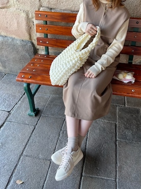 「ハイネックトップス」｜みみみさん（レディース・163cm）の春コーディネート