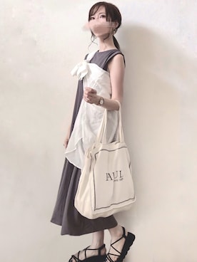 「ナローサンダル」｜みみみさん（レディース・163cm）の夏コーディネート
