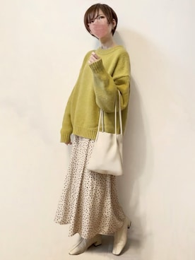「ダルメシアン柄スカート」｜みみみさん（レディース・163cm）の冬コーディネート