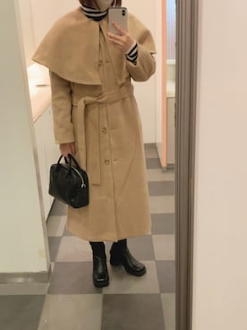 「epine（エピヌ）のアイテム（その他アウター）」を使った、makiさん（レディース・156cm）の冬コーディネート