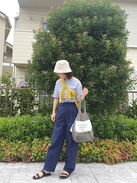 「セントジェームス」｜「アイテム（帽子）」を使った、kiiさん（レディース・154cm）の夏コーディネート