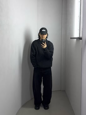 「ASICS（アシックス）のアイテム」を使った、大庭葉藏さん（メンズ・178cm）の冬コーディネート