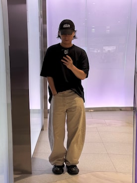 「blurhms（ブラームス）のアイテム」を使った、大庭葉藏さん（メンズ・178cm）の夏コーディネート