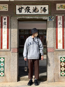 「plain-me（プレインミー）のアイテム（スラックス）」を使った、Kaiさん（メンズ・173cm）の春コーディネート