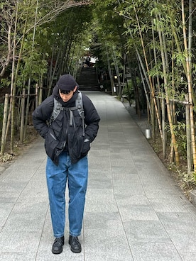 「over the basicのアイテム」を使った、Kaiさん（メンズ・173cm）の冬コーディネート