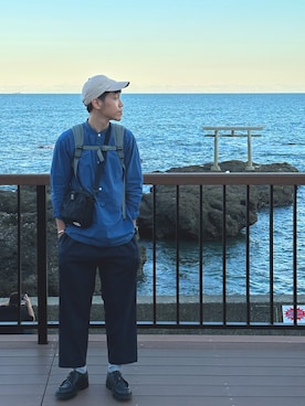 「plain-me（プレインミー）のアイテム（スラックス）」を使った、Kaiさん（メンズ・173cm）の秋コーディネート