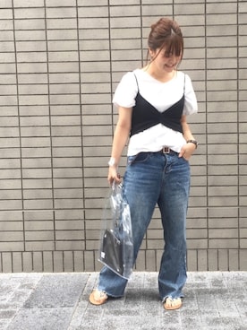 「Re:EDIT（リエディ）のアイテム（バッグ）」を使った、maaao！さん（レディース・151cm）の夏コーディネート