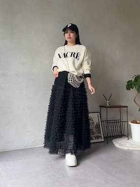 「ロゴニット」｜みーやんさん（レディース・155cm）の秋コーディネート