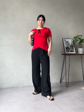 「トングサンダル」｜みーやんさん（レディース・155cm）の春コーディネート