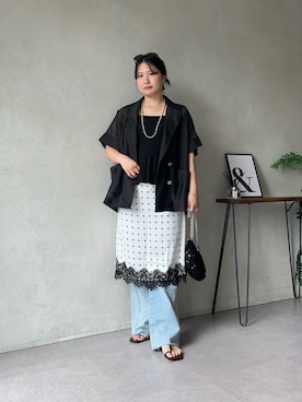 「prose verse（プロズヴェール）のアイテム」を使った、みーやんさん（レディース・155cm）の夏コーディネート
