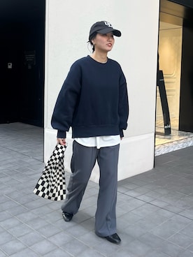 「prose verse（プロズヴェール）のアイテム（スウェット）」を使った、みーやんさん（レディース・155cm）の秋コーディネート