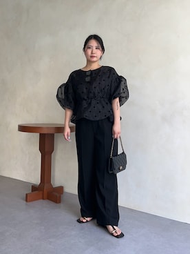 「prose verse（プロズヴェール）の【ブルーライト/UVカット】カラーが変わる調光レンズ メガネサングラス（サングラス、ブラック系）」を使った、みーやんさん（レディース・155cm）の春コーディネート