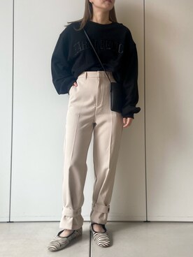 「prose verse（プロズヴェール）のアイテム（スウェット）」を使った、みーやんさん（レディース・155cm）の秋コーディネート