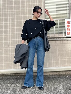 「prose verse（プロズヴェール）のアイテム（スウェット）」を使った、みーやんさん（レディース・155cm）の秋コーディネート