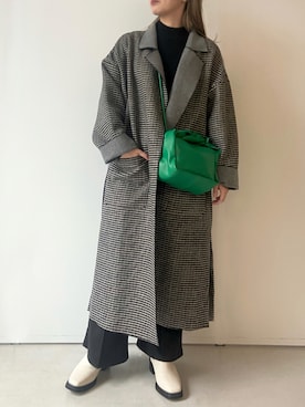 「スクエアトゥ」｜「アイテム（チェスターコート）」を使った、みーやんさん（レディース・155cm）の秋コーディネート