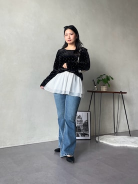 「prose verse（プロズヴェール）のアイテム（Tシャツ/カットソー）」を使った、みーやんさん（レディース・155cm）の秋コーディネート