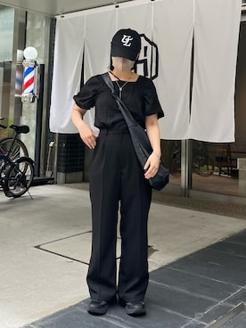 「ブラウスコーデ」｜「アイテム（キャップ）」を使った、みーやんさん（レディース・155cm）の夏コーディネート