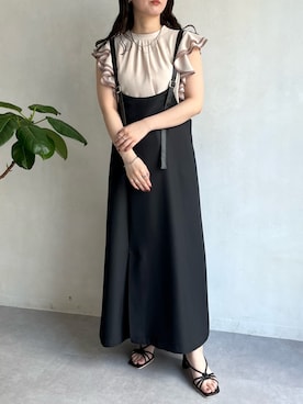 「prose verse（プロズヴェール）のアイテム（ジャンパースカート）」を使った、みーやんさん（レディース・155cm）の春コーディネート