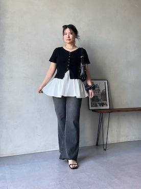 「prose verse（プロズヴェール）のアイテム」を使った、みーやんさん（レディース・155cm）の夏コーディネート