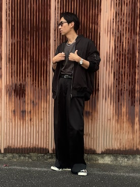 「アイテム（MA-1）」を使った、S.さん（メンズ・178cm）の秋コーディネート