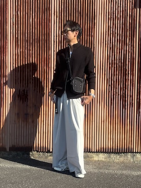 「アイテム（ニット/セーター）」を使った、S.さん（メンズ・178cm・40代）の秋コーディネート