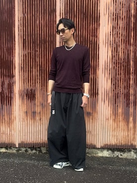 「アイテム（ベルト、ホワイト系）」を使った、S.さん（メンズ・178cm）の秋コーディネート