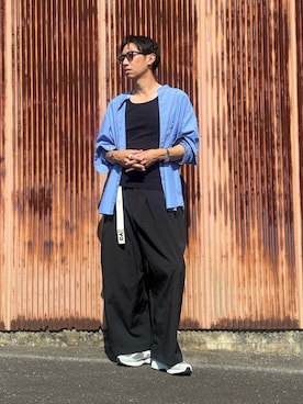 「アイテム（バングル/リストバンド）」を使った、S.さん（メンズ・178cm・40代）の秋コーディネート