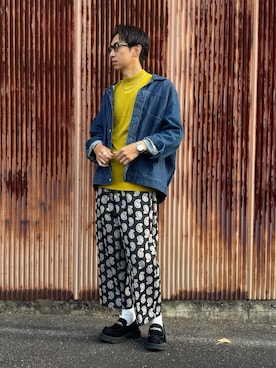 「アイテム（デニムジャケット）」を使った、S.さん（メンズ・178cm・40代）の秋コーディネート