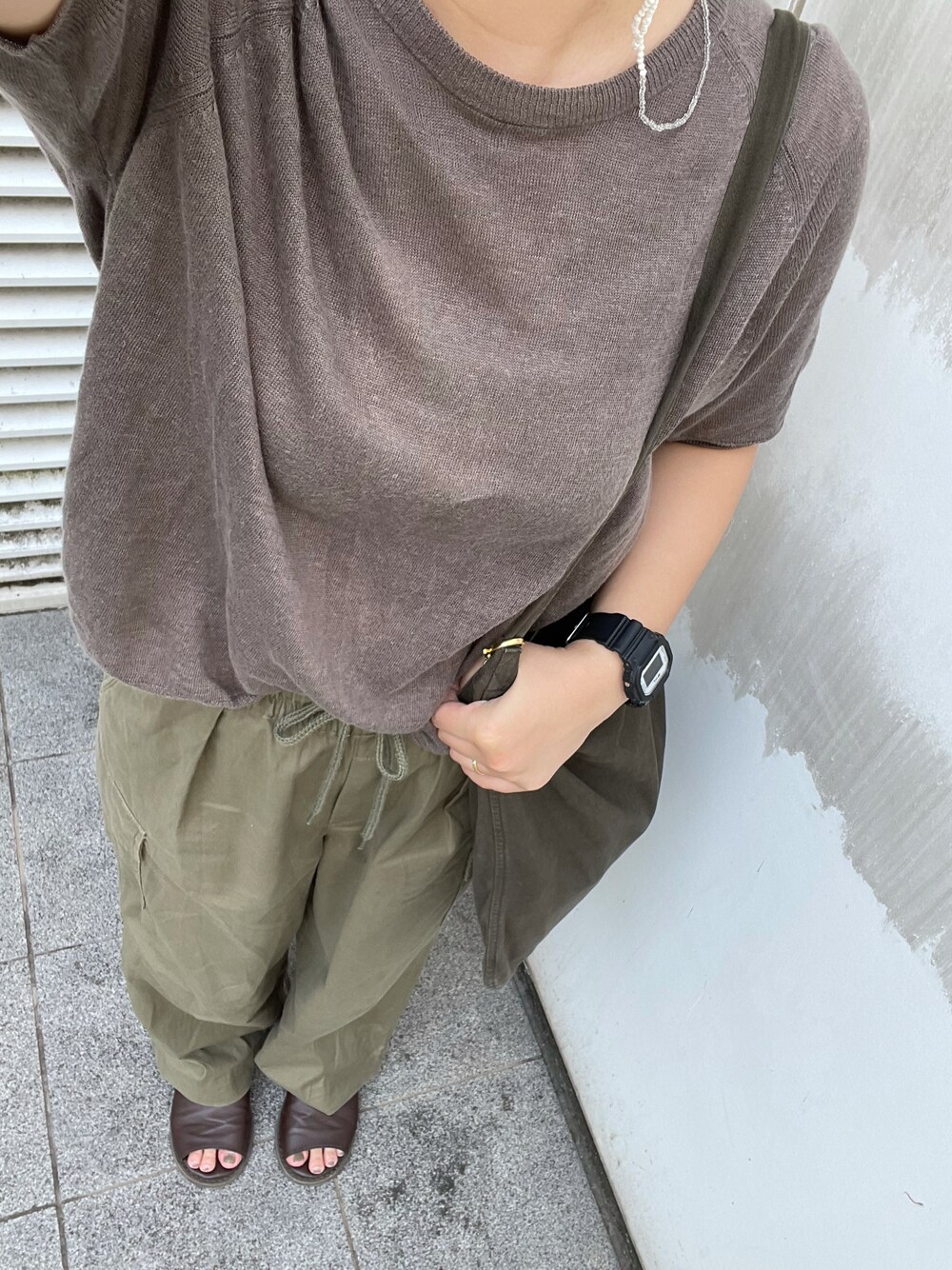 「無印良品のアイテム（トップス、ブラウン系）」を使った、___chairoさん（レディース・155cm）の秋コーディネートの1枚目の写真