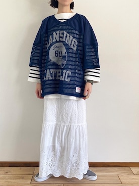「Simplicite（サンプリシテ）のアイテム（スカート）」を使った、minami さん（レディース・158cm）の春コーディネート