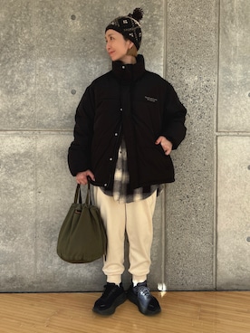 「アイテム（ダウンジャケット/コート）」を使った、minami さん（レディース・158cm）の冬コーディネート