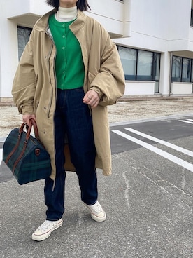 「ANGIE（アンジー）のアイテム（モッズコート）」を使った、minami さん（レディース・158cm）の冬コーディネート