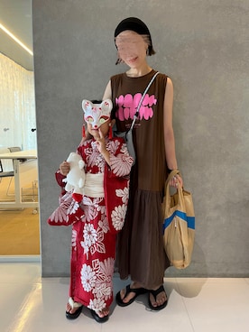 「アイテム（浴衣）」を使った、minami さん（レディース・158cm）の夏コーディネート