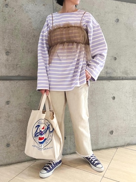 「TRIANGLE PALETTE（トライアングルパレット）のアイテム（キャミソール）」を使った、minami さん（レディース・158cm）の春コーディネート