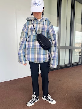 「H&M（エイチ・アンド・エム）のアイテム（ホワイト系）」を使った、minami さん（レディース・158cm）の春コーディネート