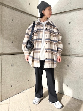 「シャギー」｜「アイテム（ニットキャップ/ビーニー）」を使った、minami さん（レディース・158cm）の秋コーディネート