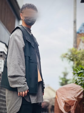 「Building Block（ビルディングブロック）のアイテム（バッグ）」を使った、只野副就さん（メンズ・170cm）の春コーディネート