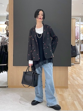 「GLOBAL WORK（グローバルワーク）のアイテム（バッグ）」を使った、るんるんさん（レディース・168cm）の春コーディネート