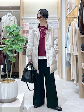 「アイテム（ダウンジャケット/コート）」を使った、るんるんさん（レディース・168cm・30代）の秋コーディネート